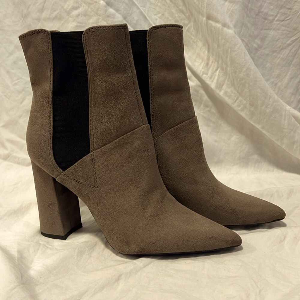 Guess Brown and Black Suede Heeled Boots